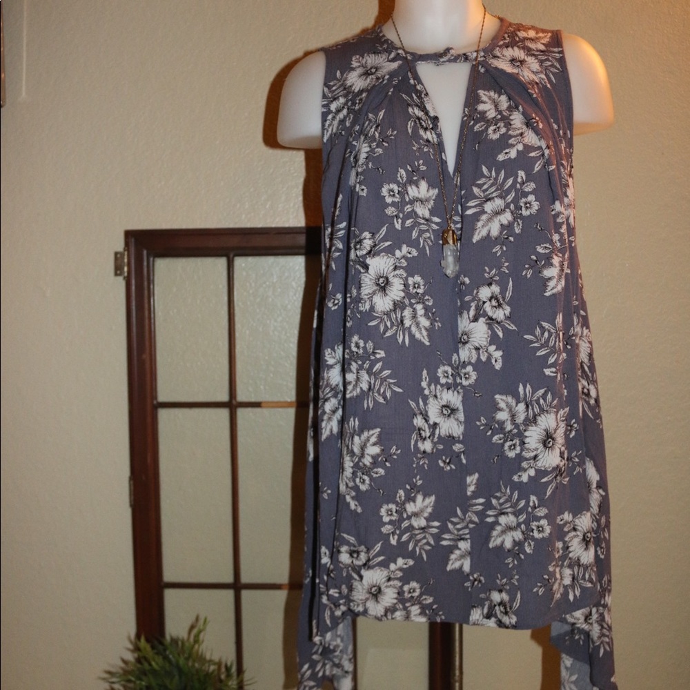 Grey floral dress